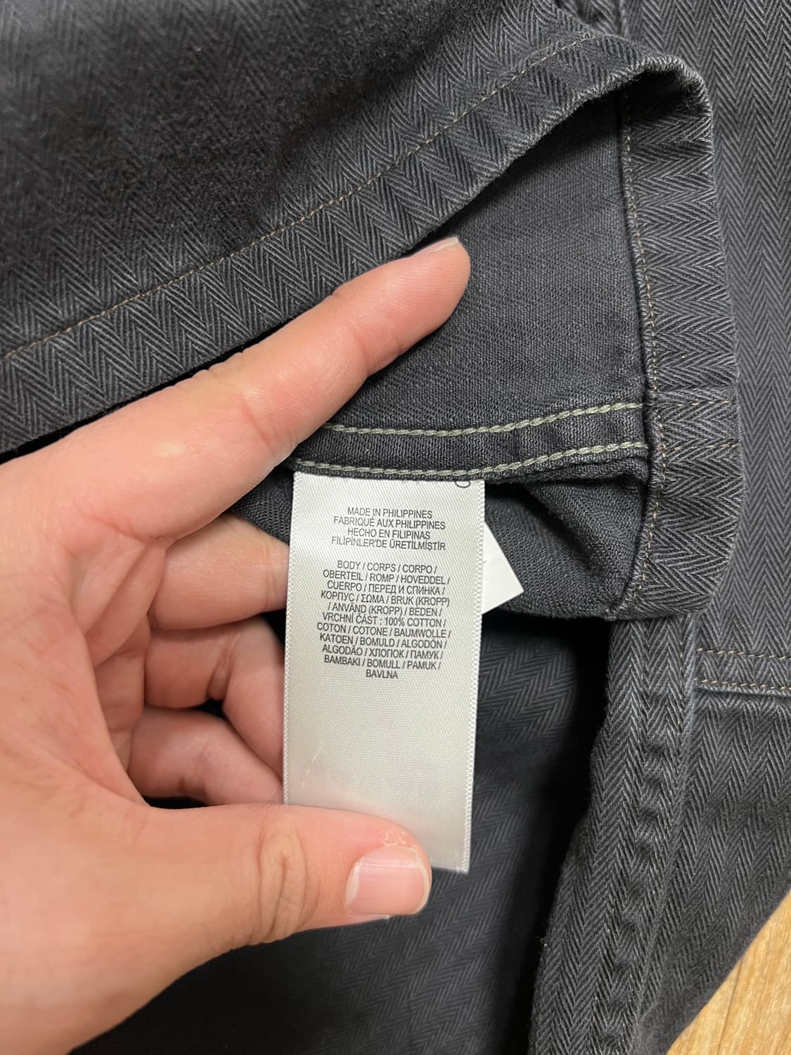 택포25) RRL 더블알엘 헤링본 트윌 셔츠 서플러스 블랙 M 상품이미지6