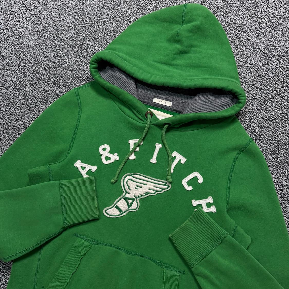 Name : 아베크롬비 양홍원 슈즈로고 그린컬러 후드티 :) 상품이미지2