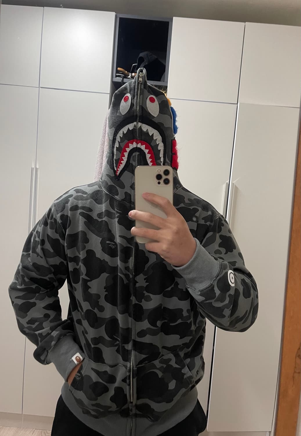 베이프 BAPE 카모 샤크 후드집업 XL 상품이미지3