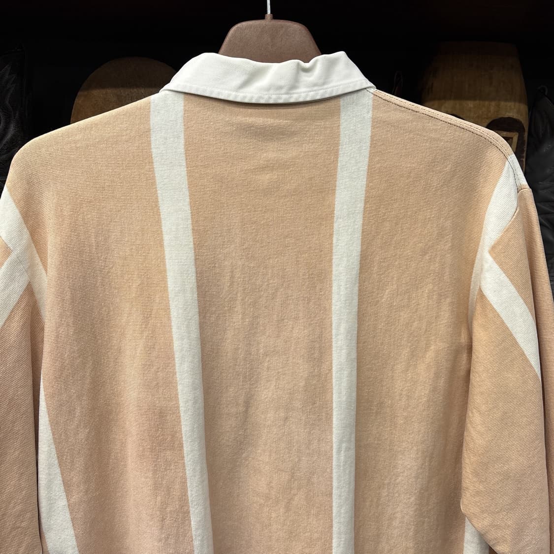 90s 폴로 랄프로렌 살몬 스트라이프 브라운포니 럭비셔츠 N912 상품이미지7