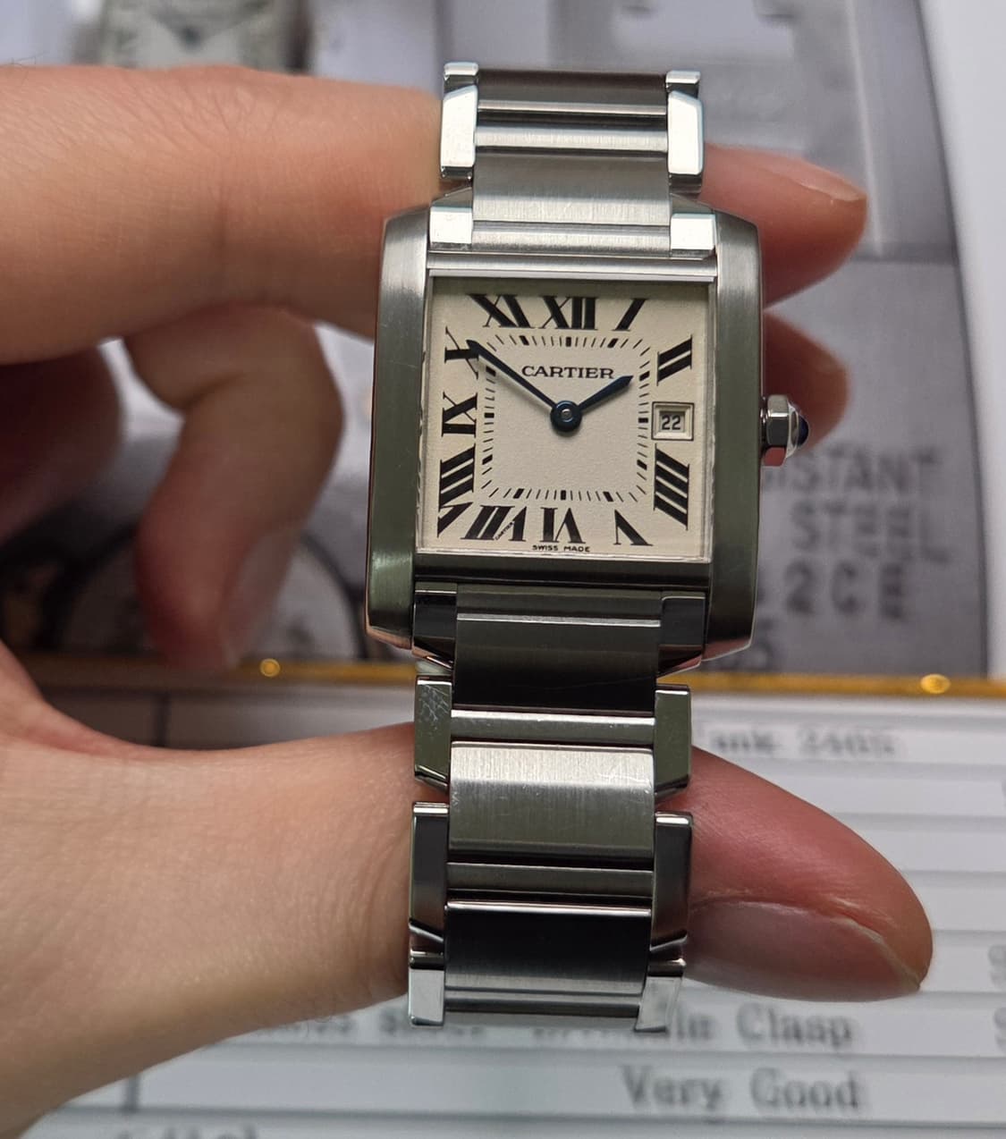 까르띠에 프랑세즈 탱크 2465 올스틸 중형 쿼츠 브레이슬릿 ver. ( 상품이미지3