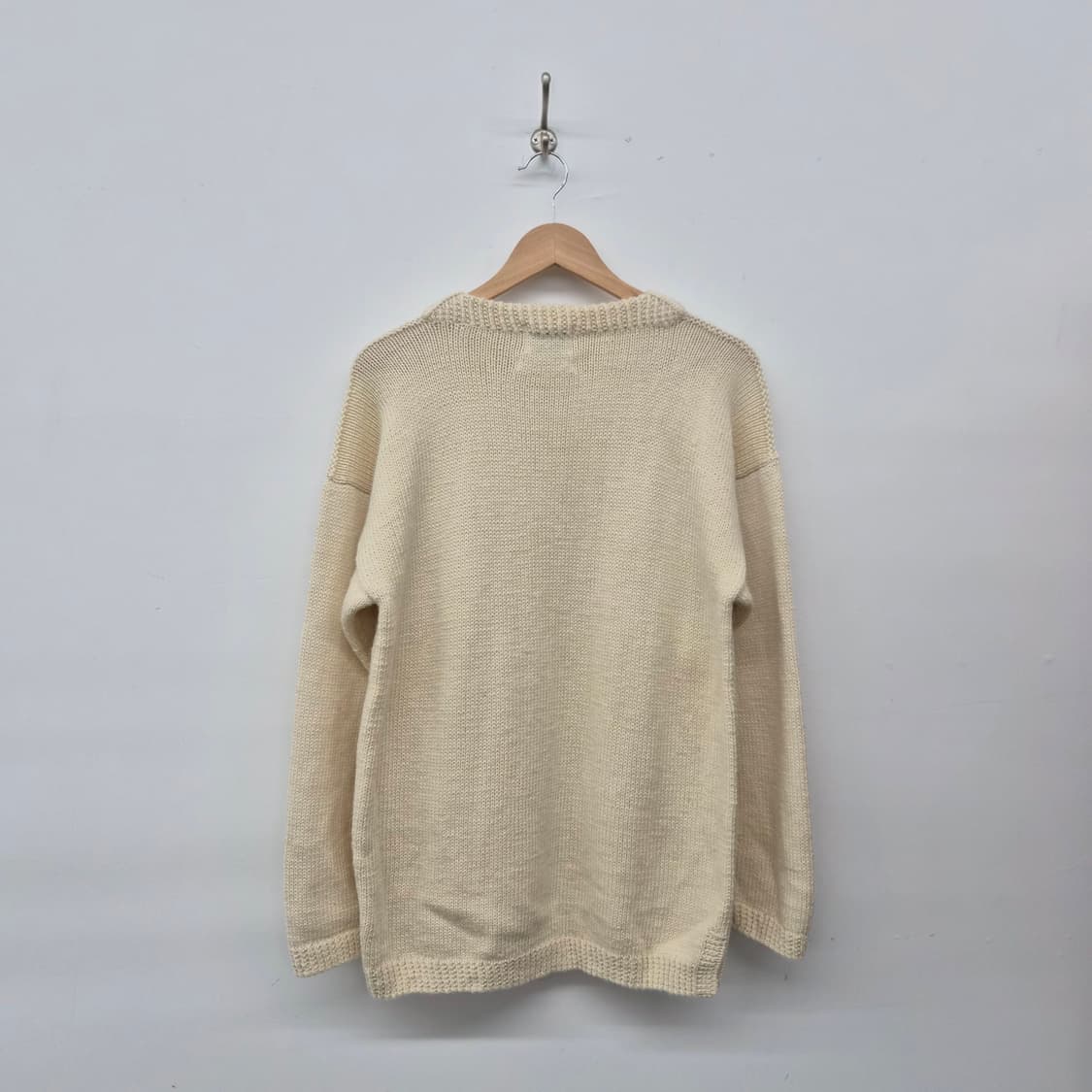 핸드메이드 아이보리색 니트 스웨터 남녀공용 L 상품이미지7