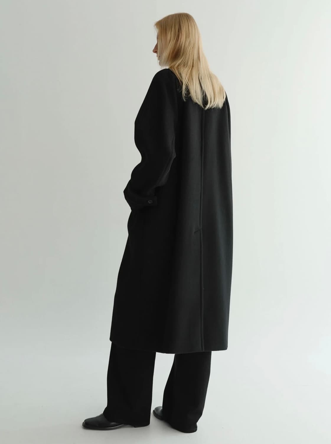 EAAH 이아 울 발마칸 코트 블랙 상품이미지2