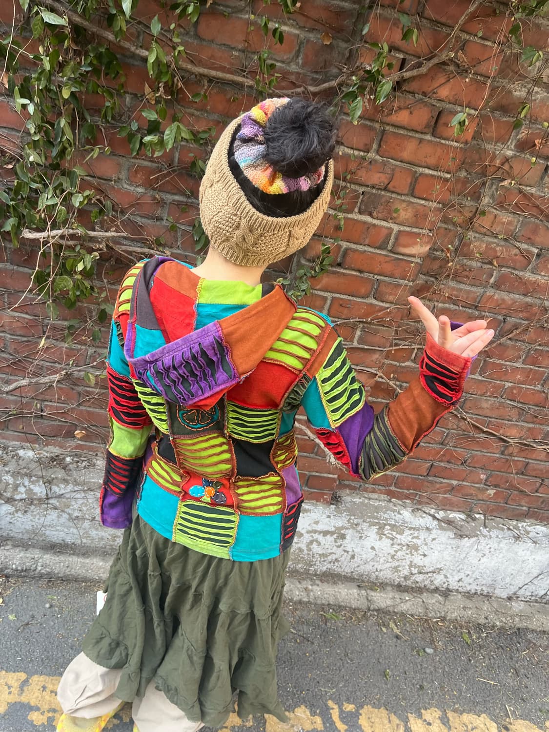 히피 패치워크 후드 집업 상품이미지7