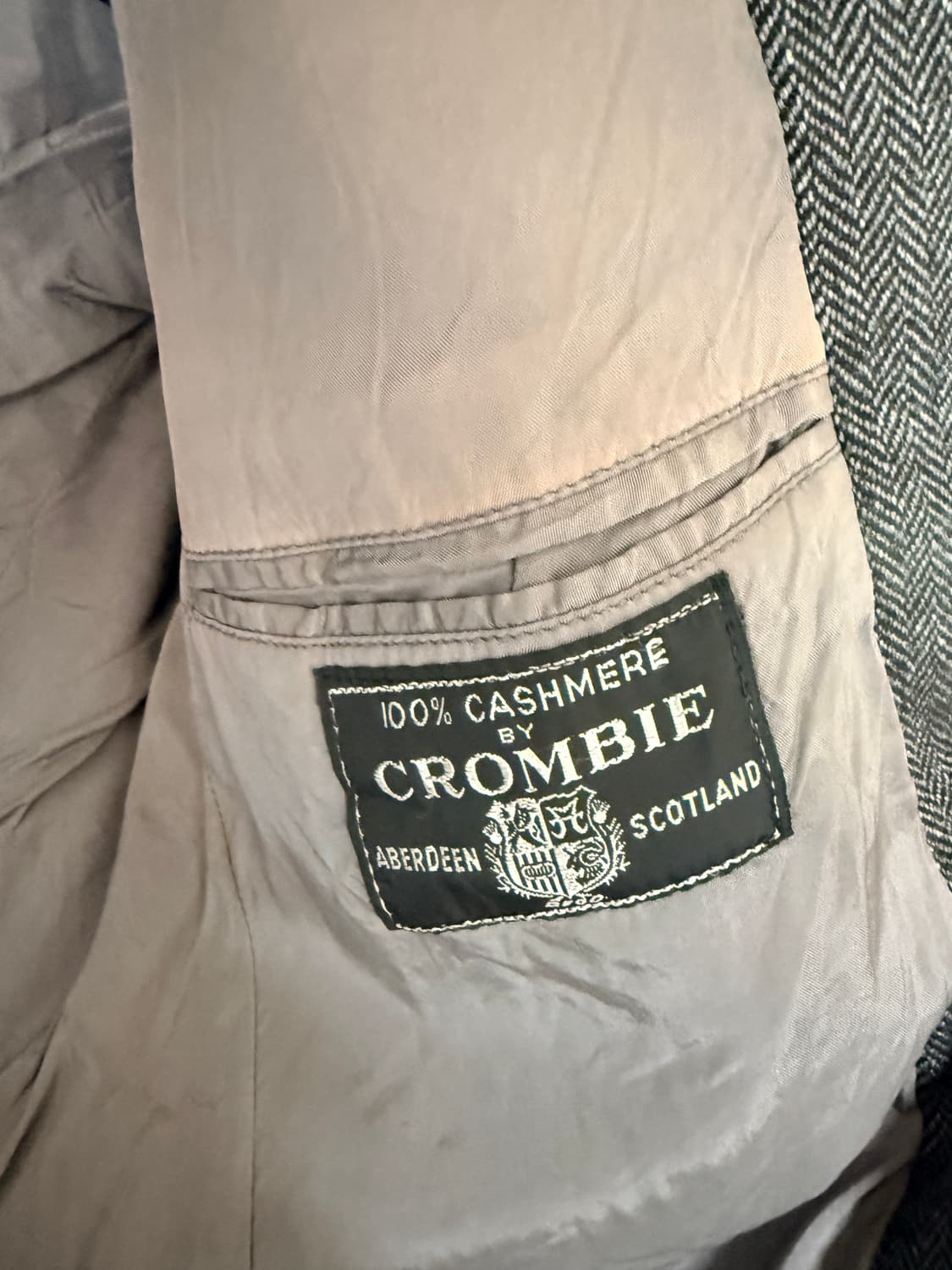 Crombie 캐시미어 100% 헤링본 트위드 자켓 상품이미지3