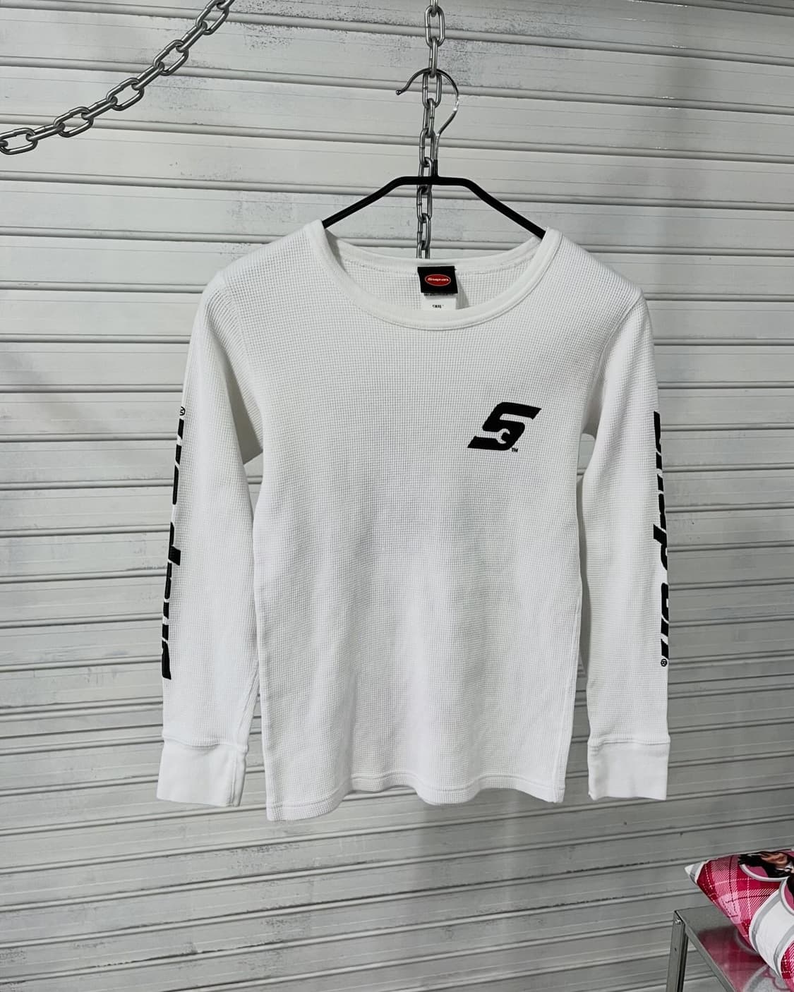 Snap On waffle long tee 상품이미지1