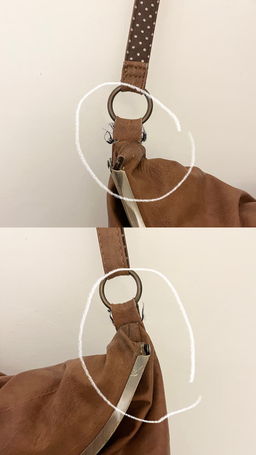 가마구치 가죽 크로스백 〰️ 상품이미지8