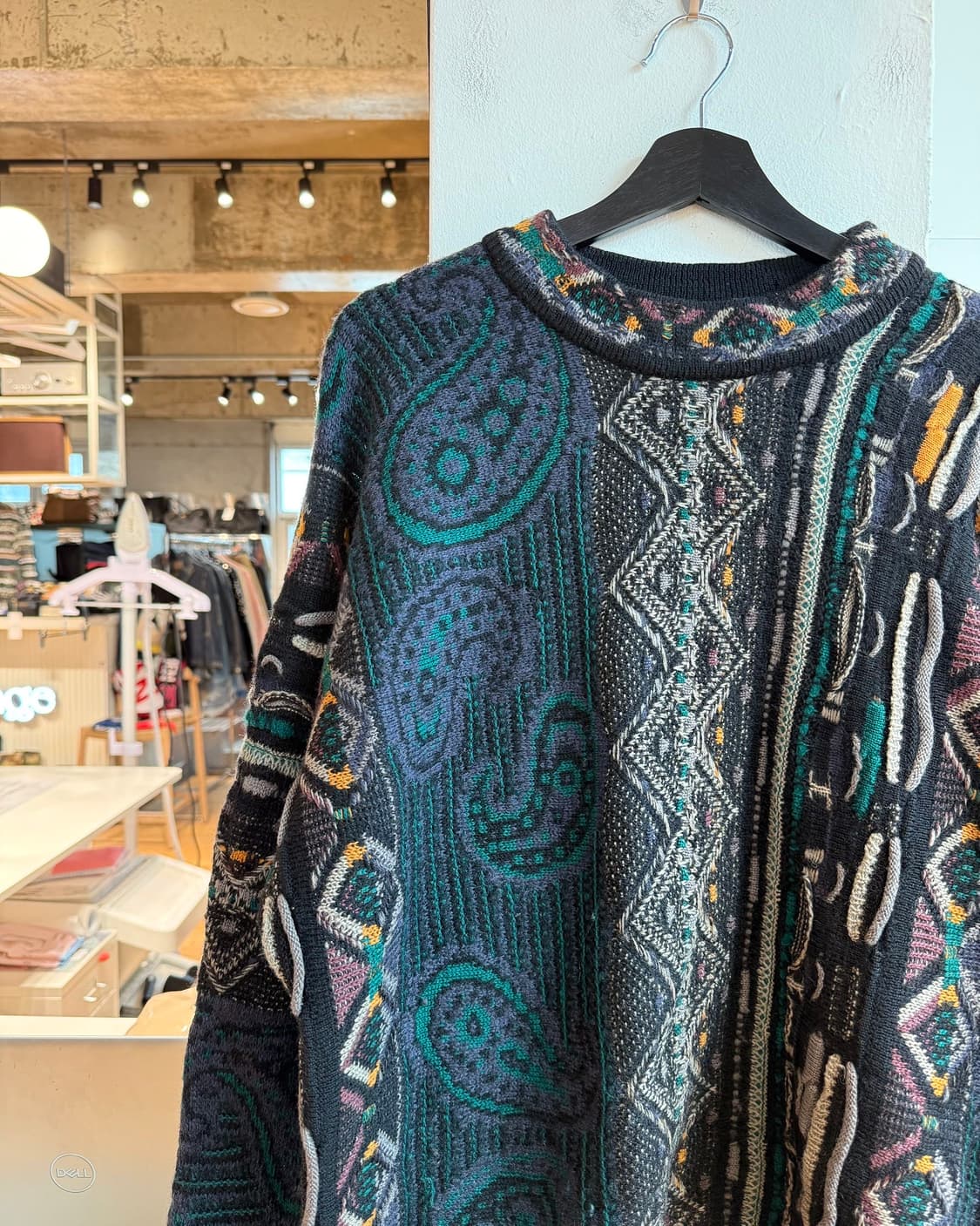 쿠지 블랙 패턴 케이블 울 니트  상품이미지4