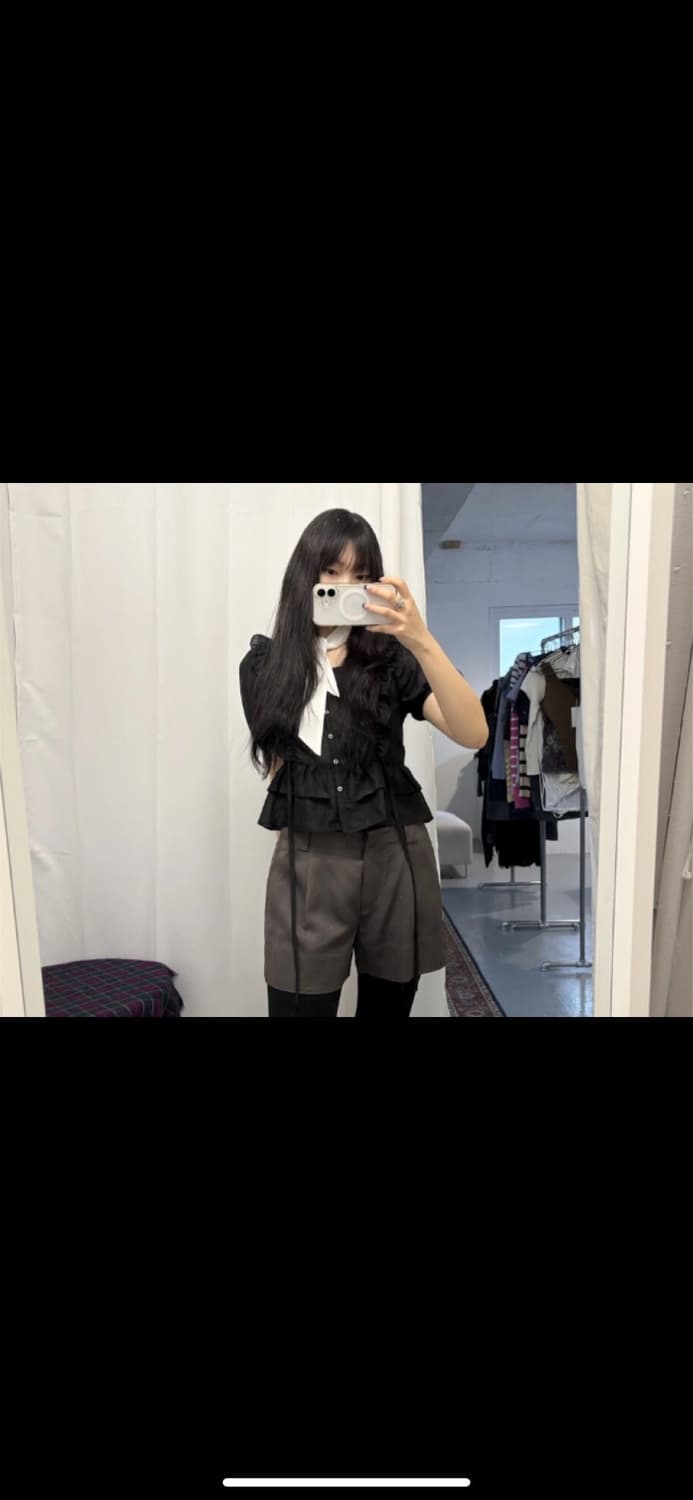 빈티지 프릴 숏 블라우스 상품이미지1