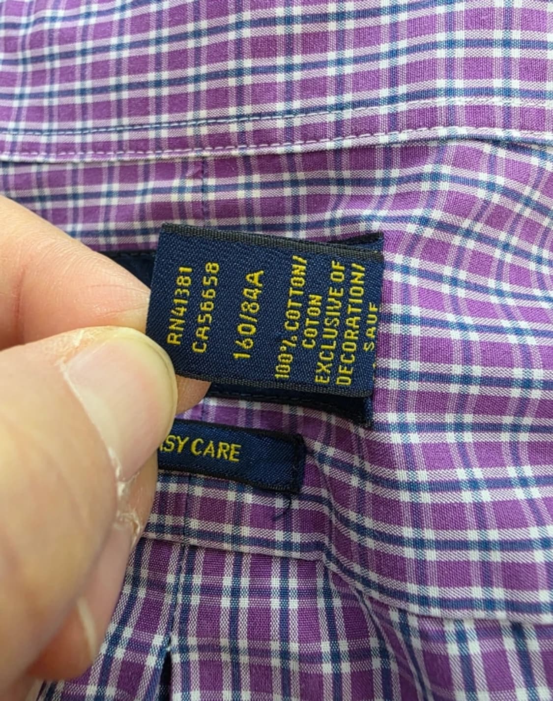 폴로 랄프로렌 퍼플 체크 셔츠 남성 95~100 상품이미지6