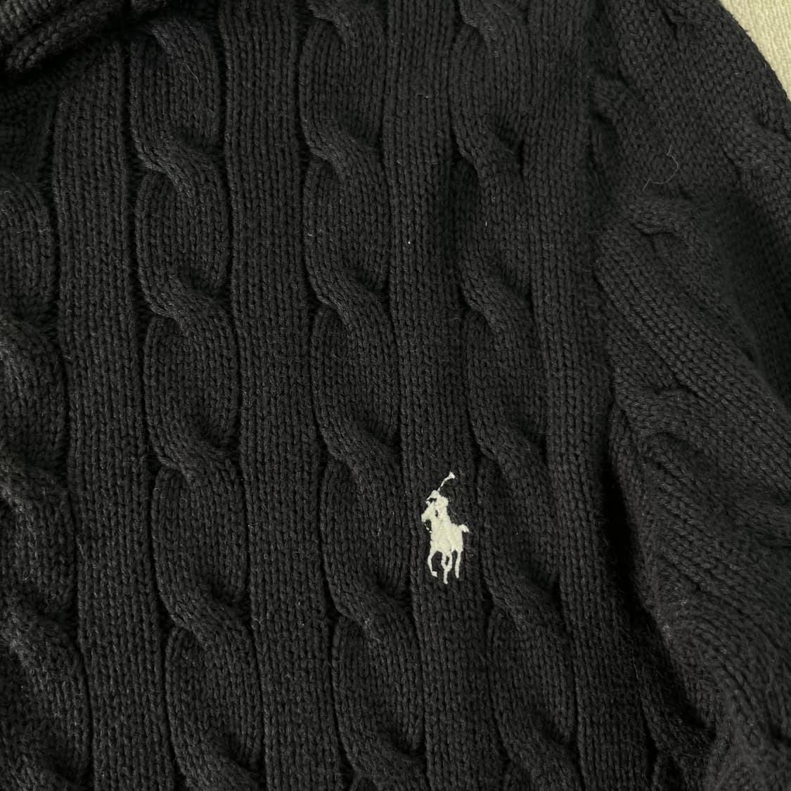 W 95 폴로랄프로렌 꽈배기 코튼 니트 후드집업 상품이미지2