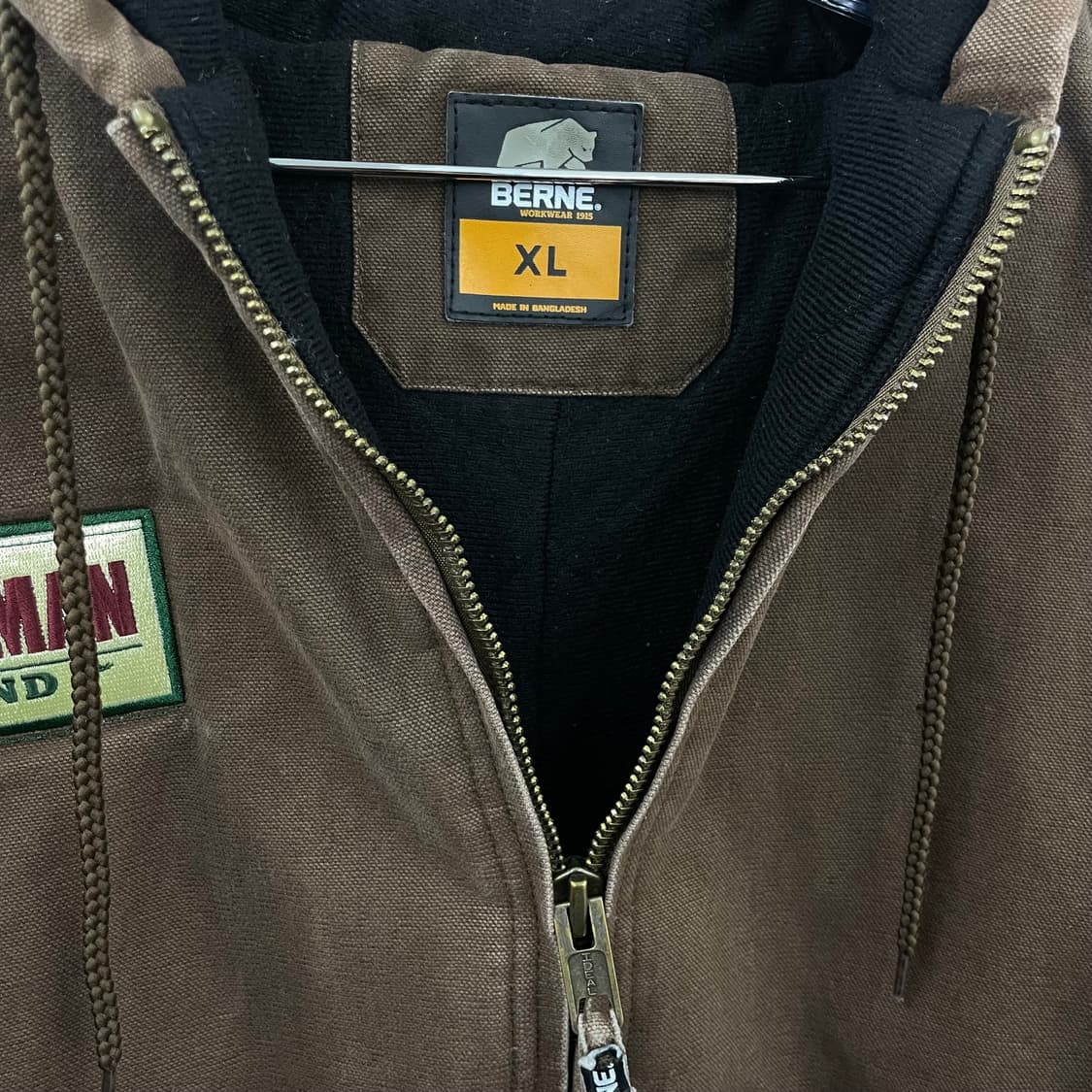 빈티지 다크브라운 덕액티브 칼하트맛 후드 캔버스 워크자켓 상품이미지4