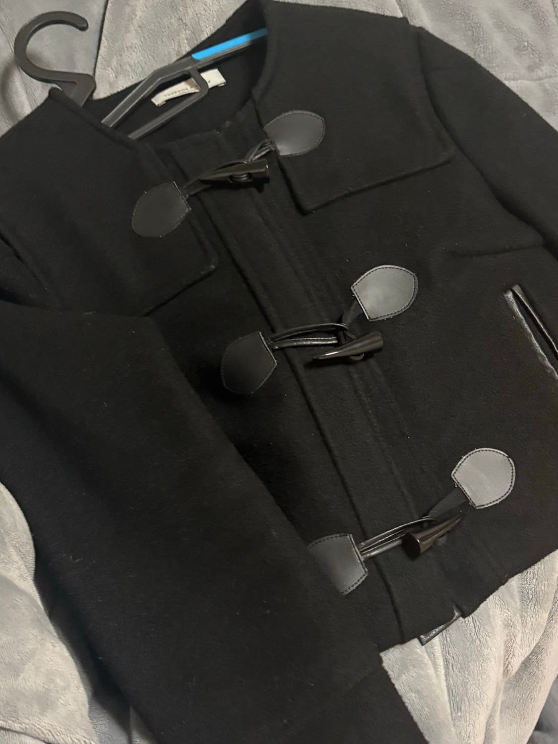 줄리엣  블랙 숏 크롭 떡볶이 자켓 코트 상품이미지3