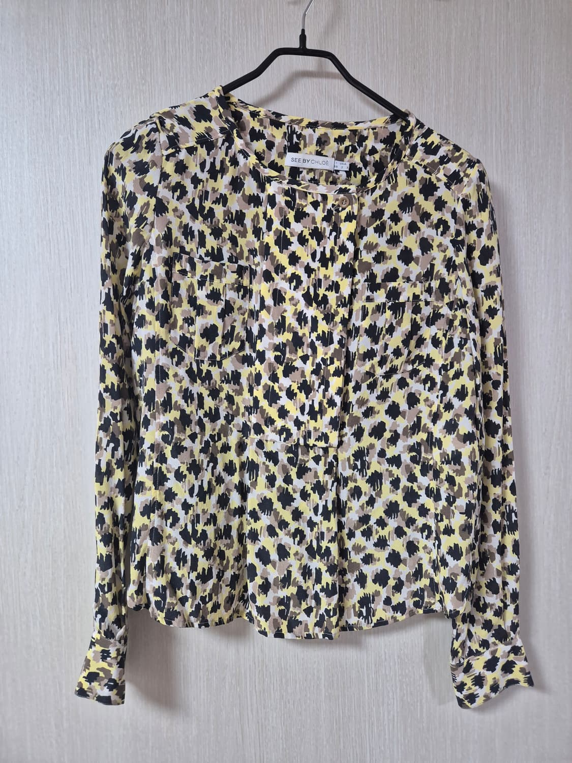 (정품) 씨바이 끌로에 실크100 프로  프린트 블라우스 38 상품이미지1