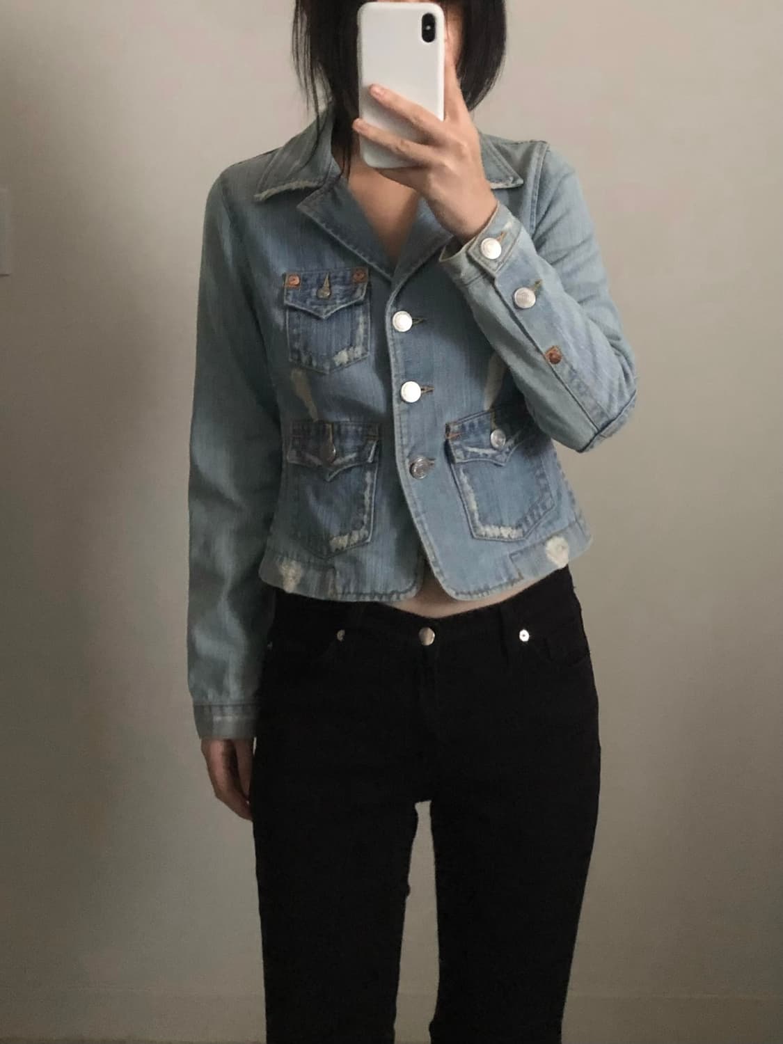 트루릴리젼 y2k 와투케 포켓 신치백 데님자켓 상품이미지1