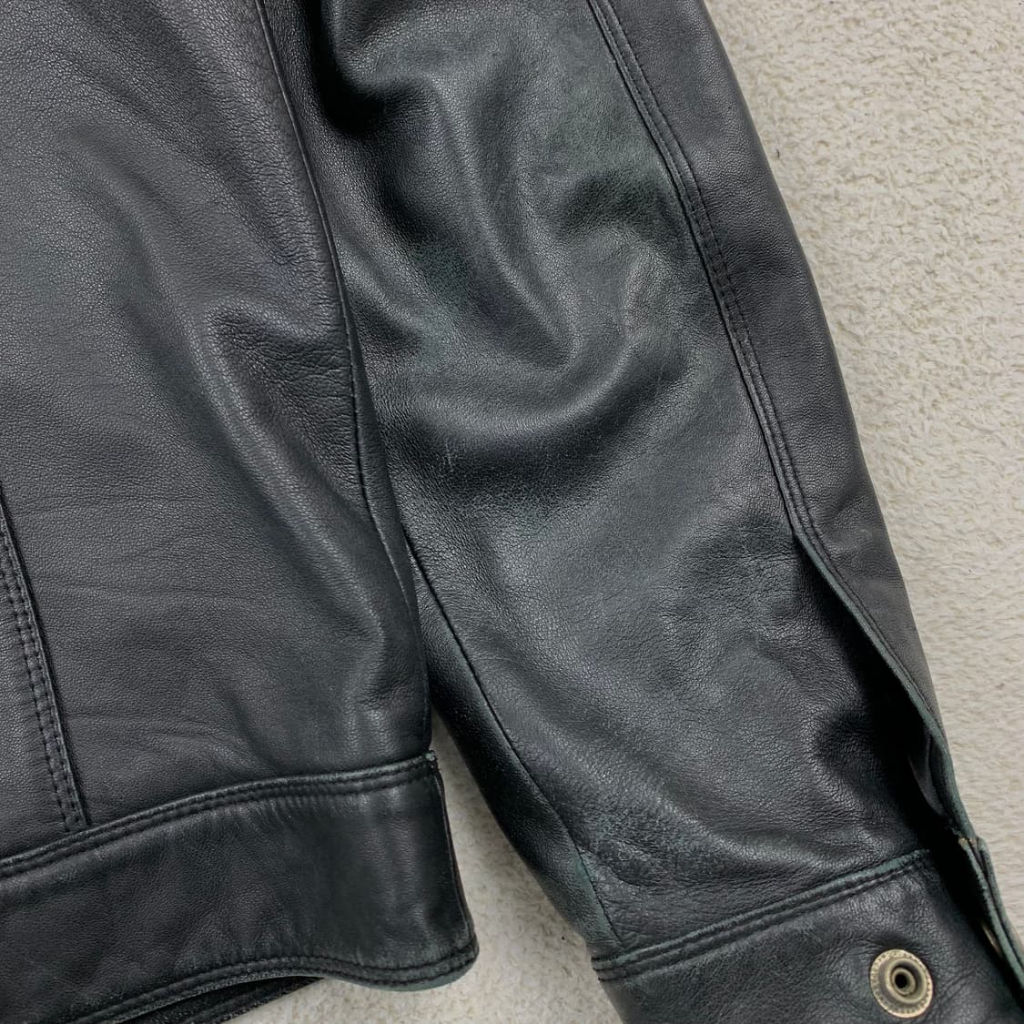 에비수 빈티지 양가죽 레더 자켓 블랙  상품이미지7