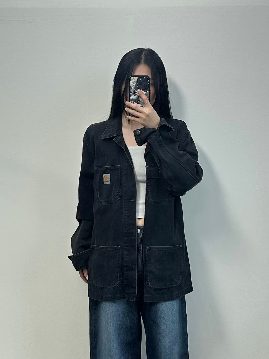 칼하트 자수로고 데님 미시건 초어 자켓 상품이미지2