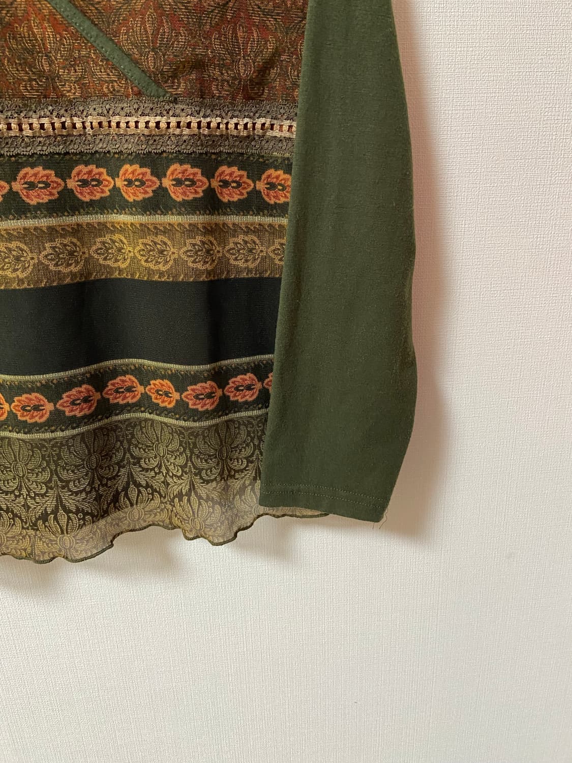 일본 빈티지 에스닉 레이스 티셔츠 상품이미지2