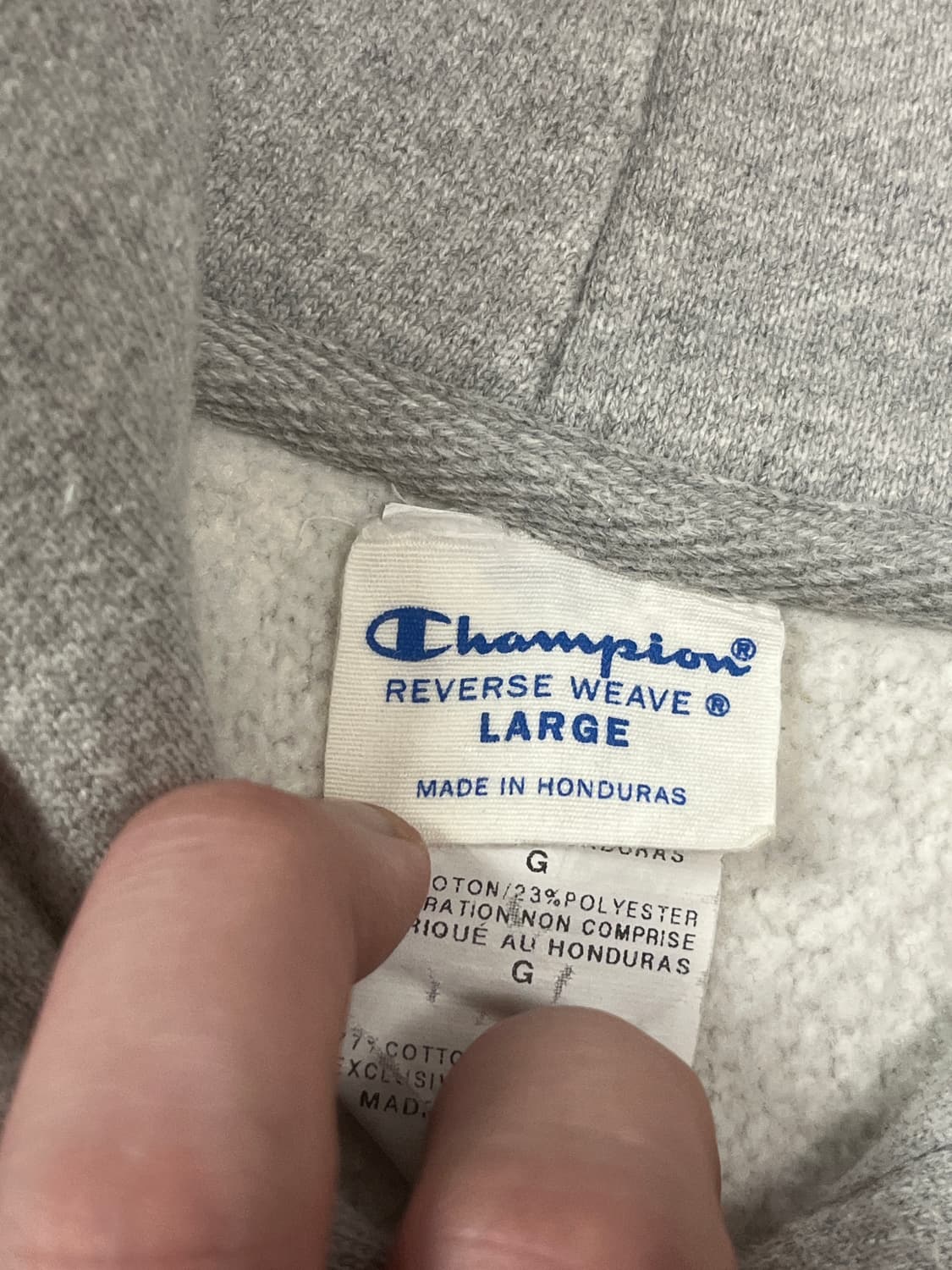 [L] 챔피온 리버스위브 후드티 그레이 상품이미지3