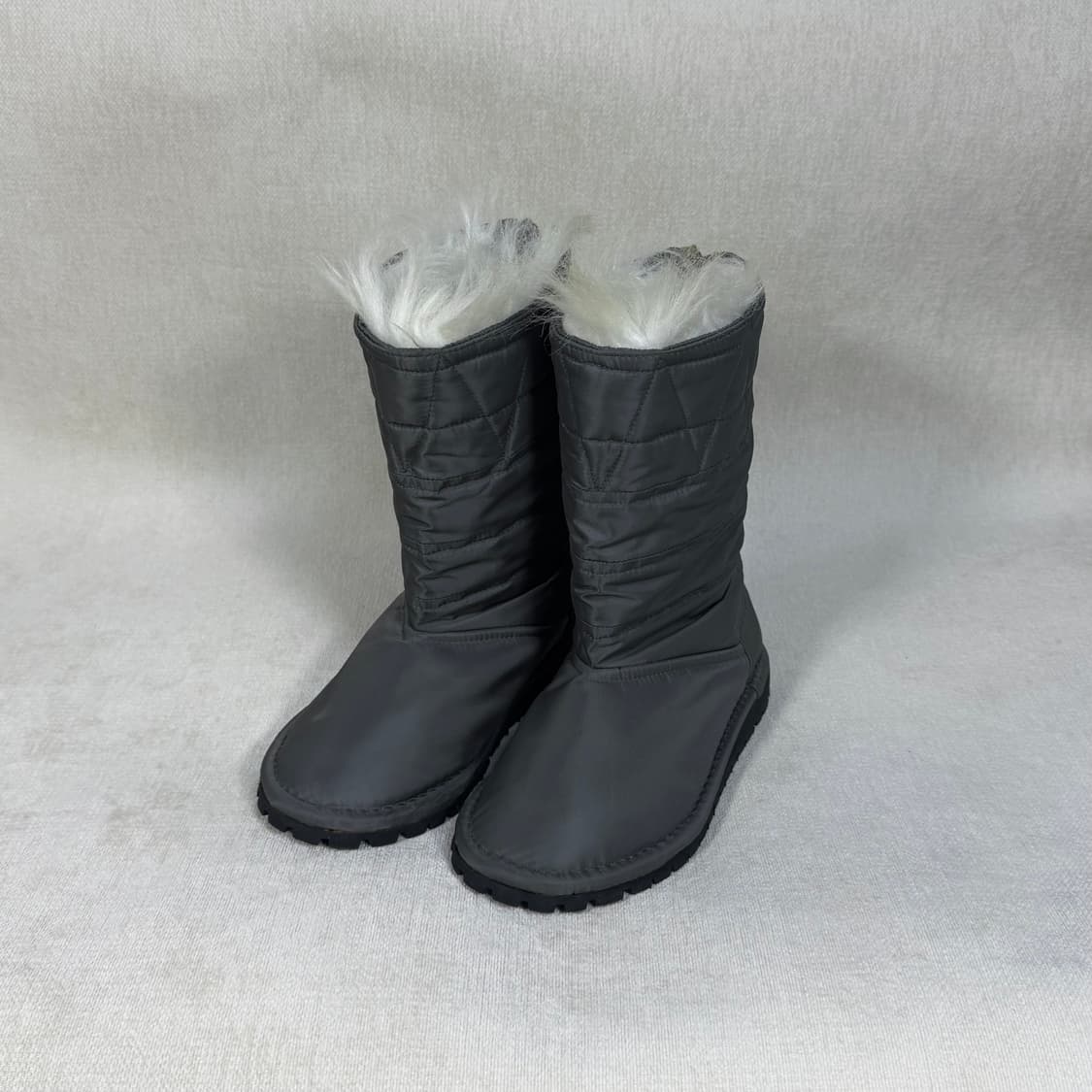 GrayBack Zip nylon fur boots 상품이미지1