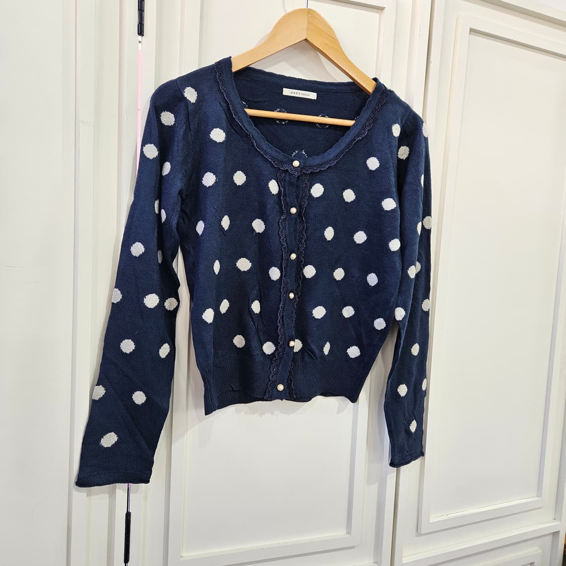 axes femme 도트 니트 가디건 상품이미지2
