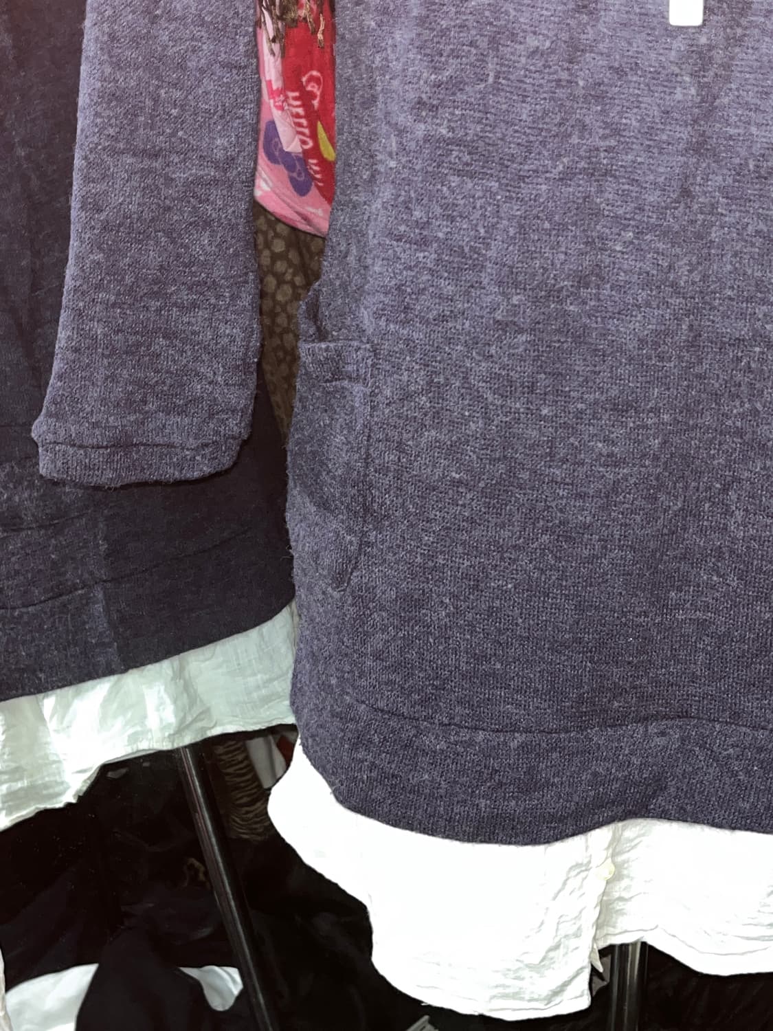 y2k 모리 레이어드 네이비 레이스 니트 상품이미지3