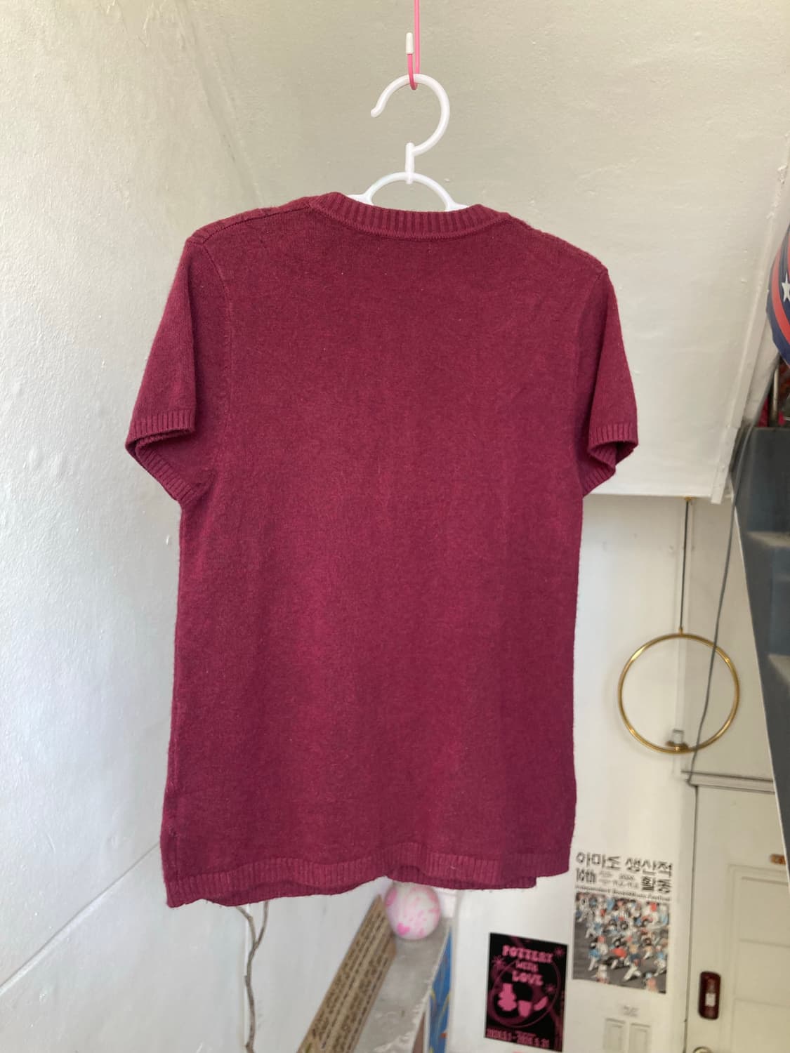 버건디 울 믹스 꽈배기 가디건 상품이미지5