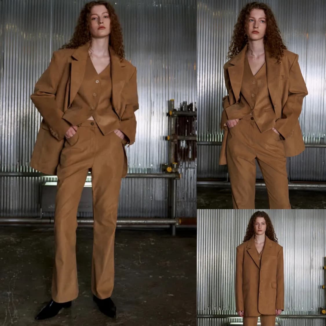 프롬웨얼 오버사이즈 스웨이드 자켓 블레이저 베이지 새상품 상품이미지6