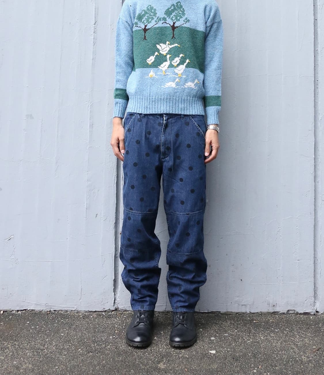 Comme des Garçons SHIRT 도트 패턴 데님 팬츠 상품이미지1