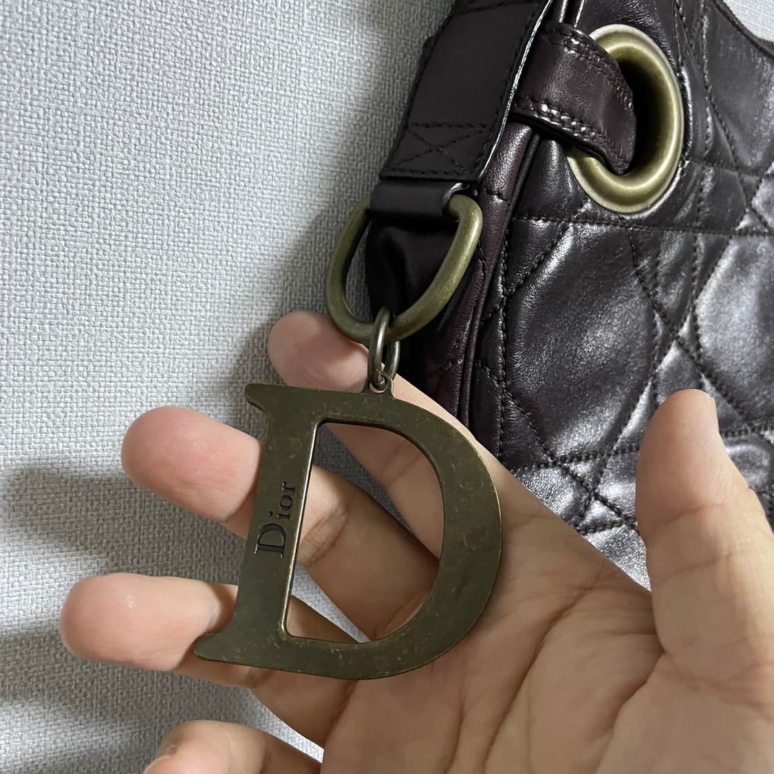 빈티지 크리스찬디올 램스킨 패턴 호보백 (다크브라운) 상품이미지10