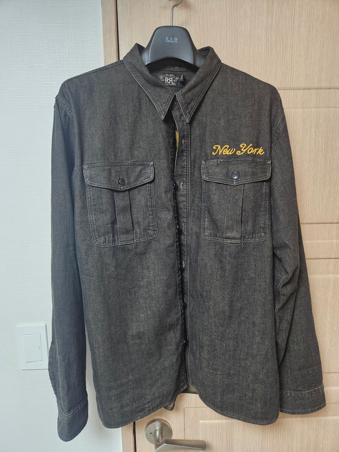 rrl 임브로이더 데님 셔츠 상품이미지1
