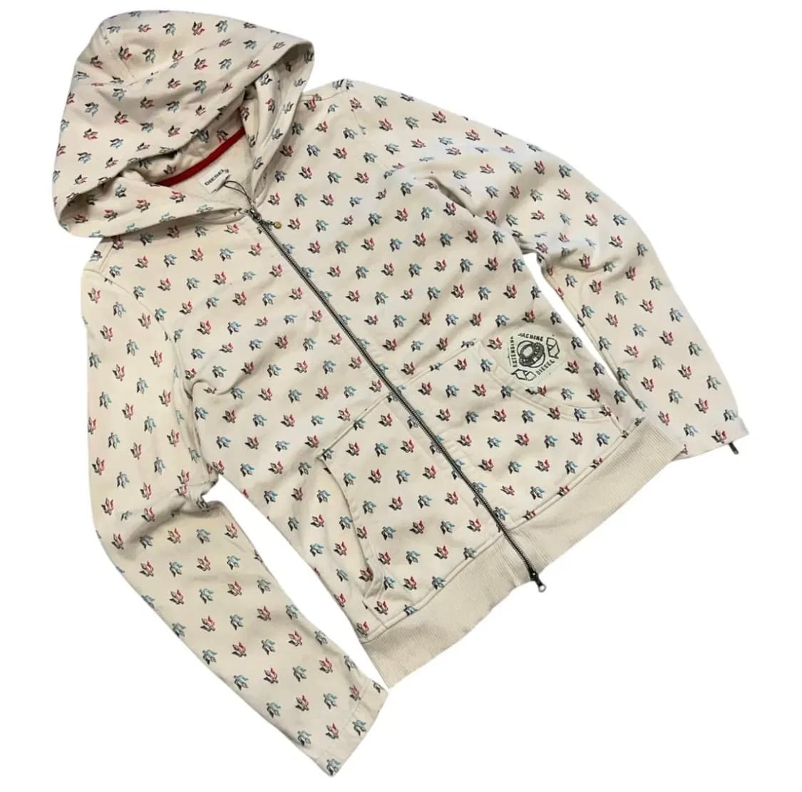 [M] 디젤 빈티지 패턴 스웻 후드 집업 아이보리 상품이미지1