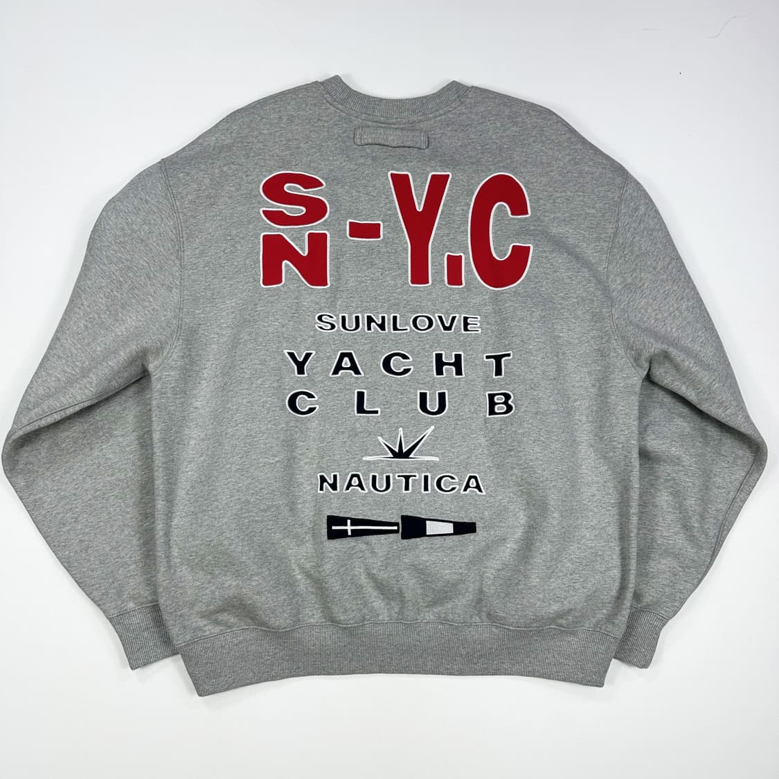 노티카 시그니처 로고 그레이 오버핏 맨투맨 (실측 XXL) 상품이미지3