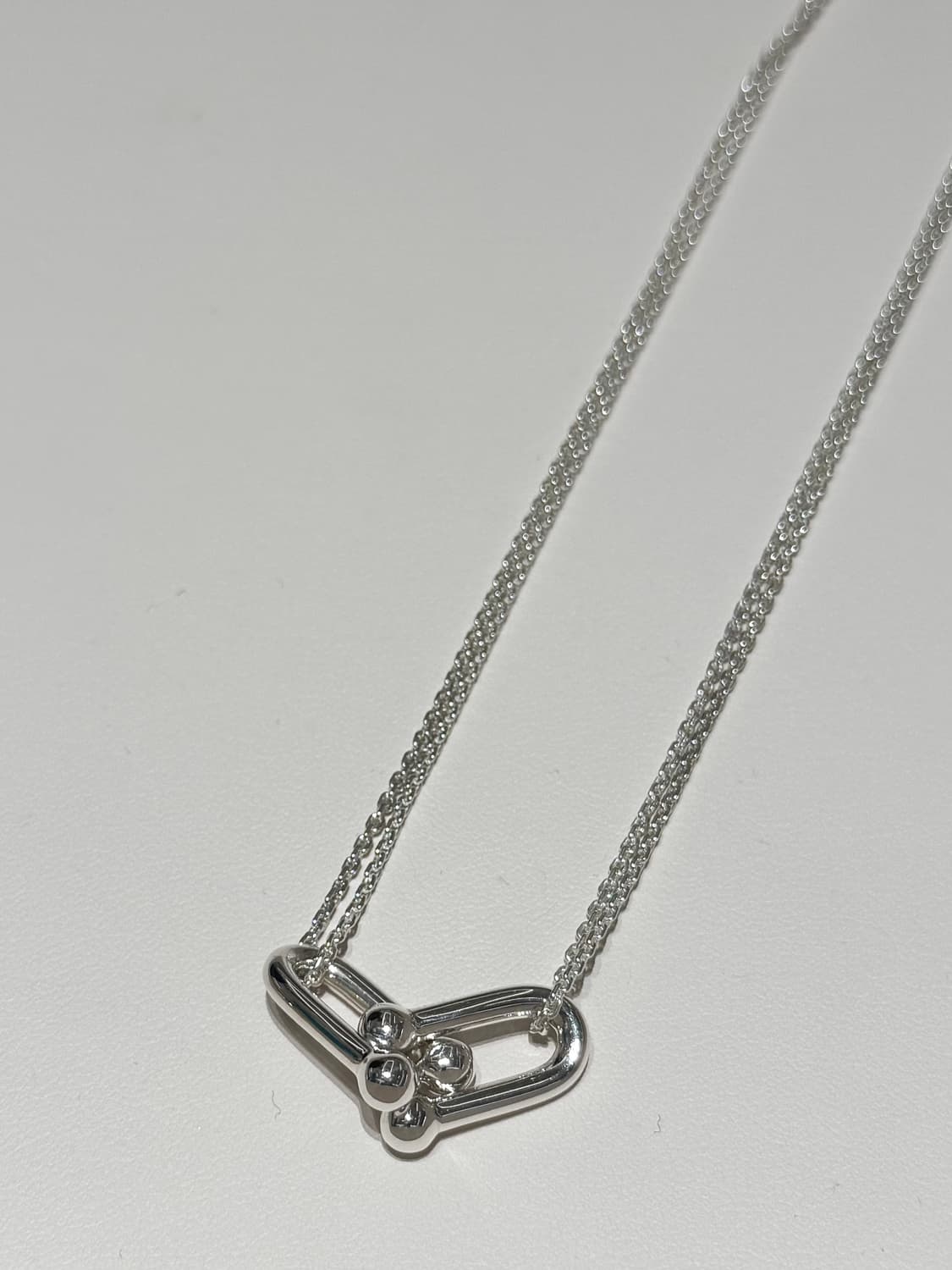 티파니앤코 더블링크 목걸이 실버(줄연장 / 거의 새상품) 상품이미지1