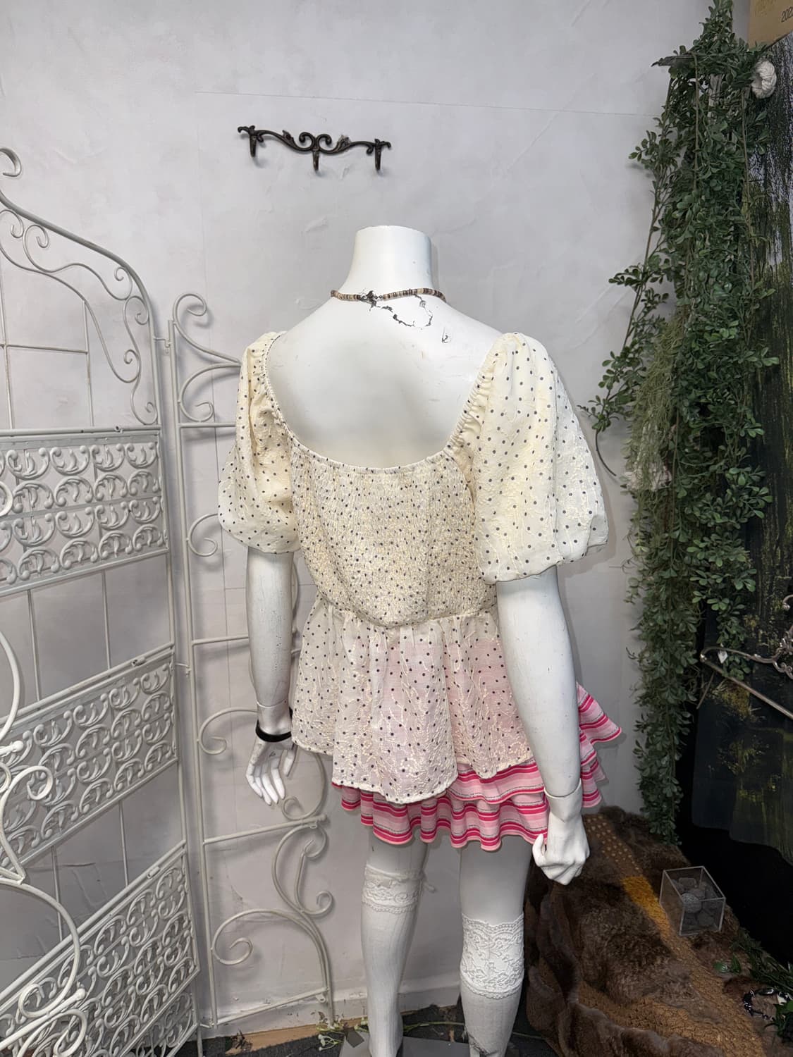 Ivory oriental lace dot puff balloon bl 상품이미지7