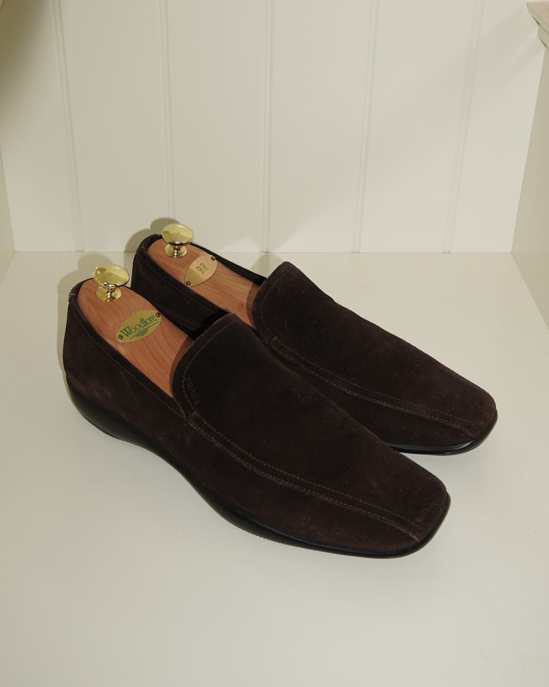 프라다 브라운 스웨이드 로퍼 상품이미지1