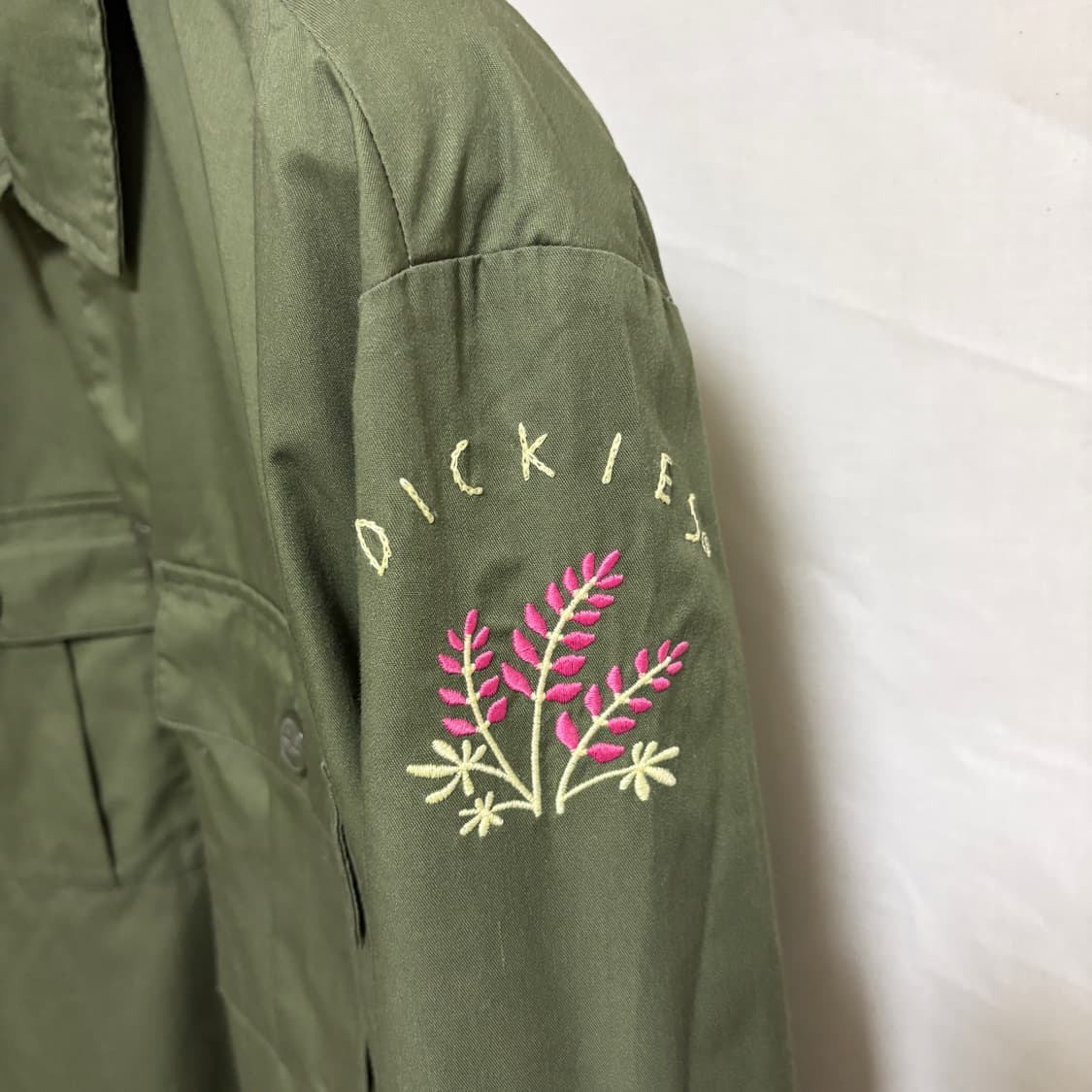 디키즈 오리엔탈 드래곤 자수 워크셔츠 / 카키, M 상품이미지6
