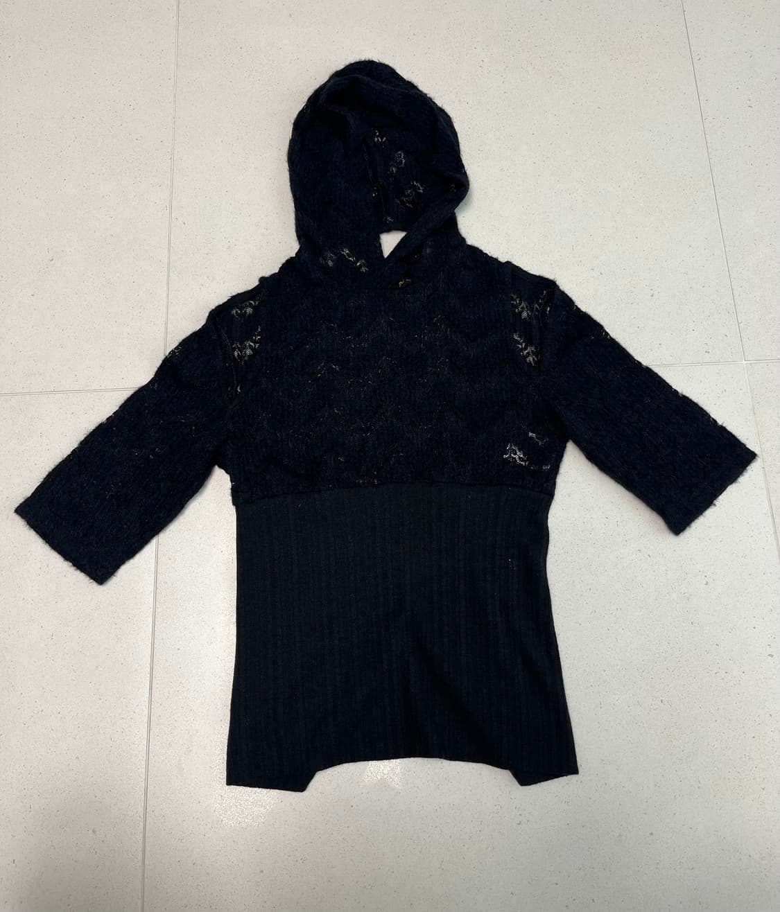 Kyo Knit cut-out hoody tee 상품이미지3
