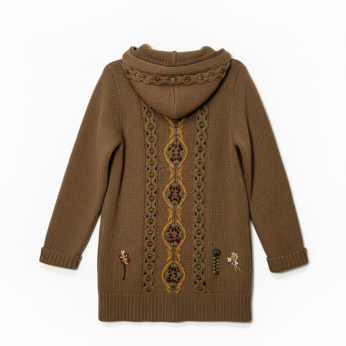 Vintage 빈티지 브라운 자수 후드가디건 L (빈티지) 상품이미지2