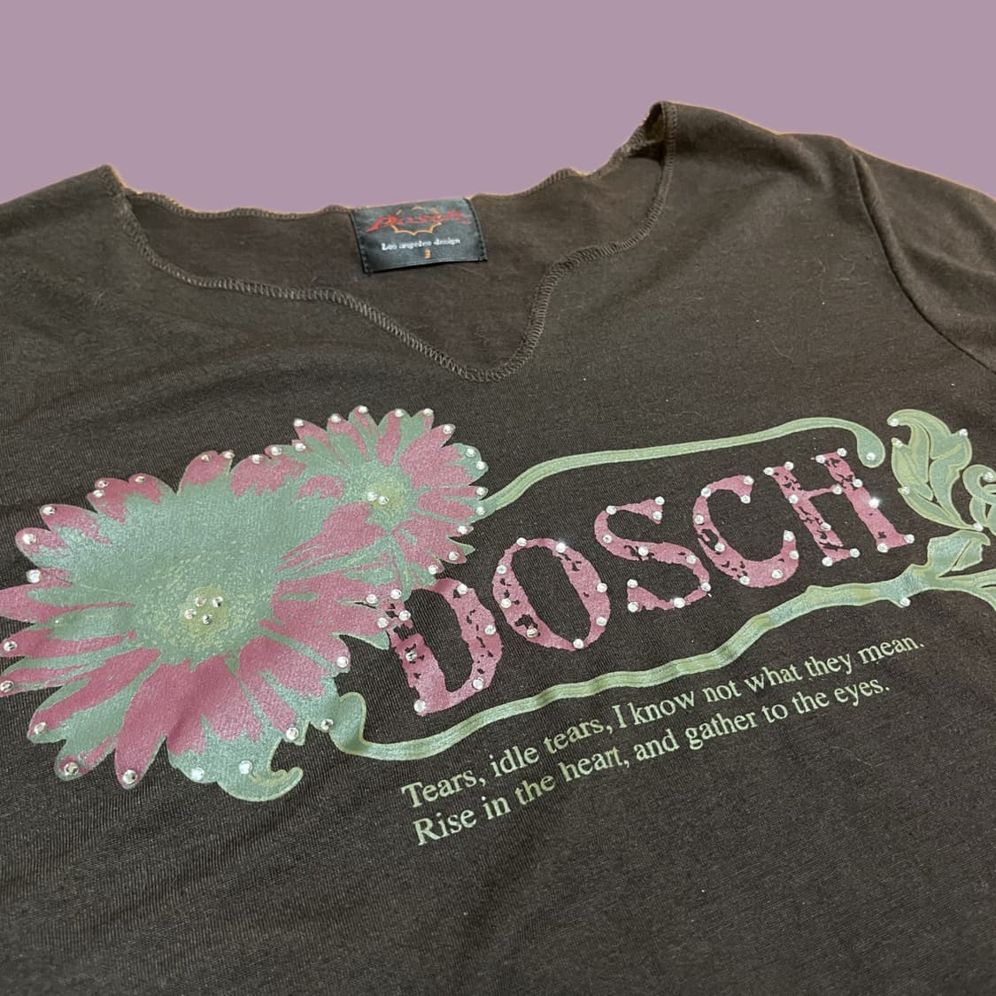 Y2k 슬림핏 브라운 그래픽 티셔츠 상품이미지3