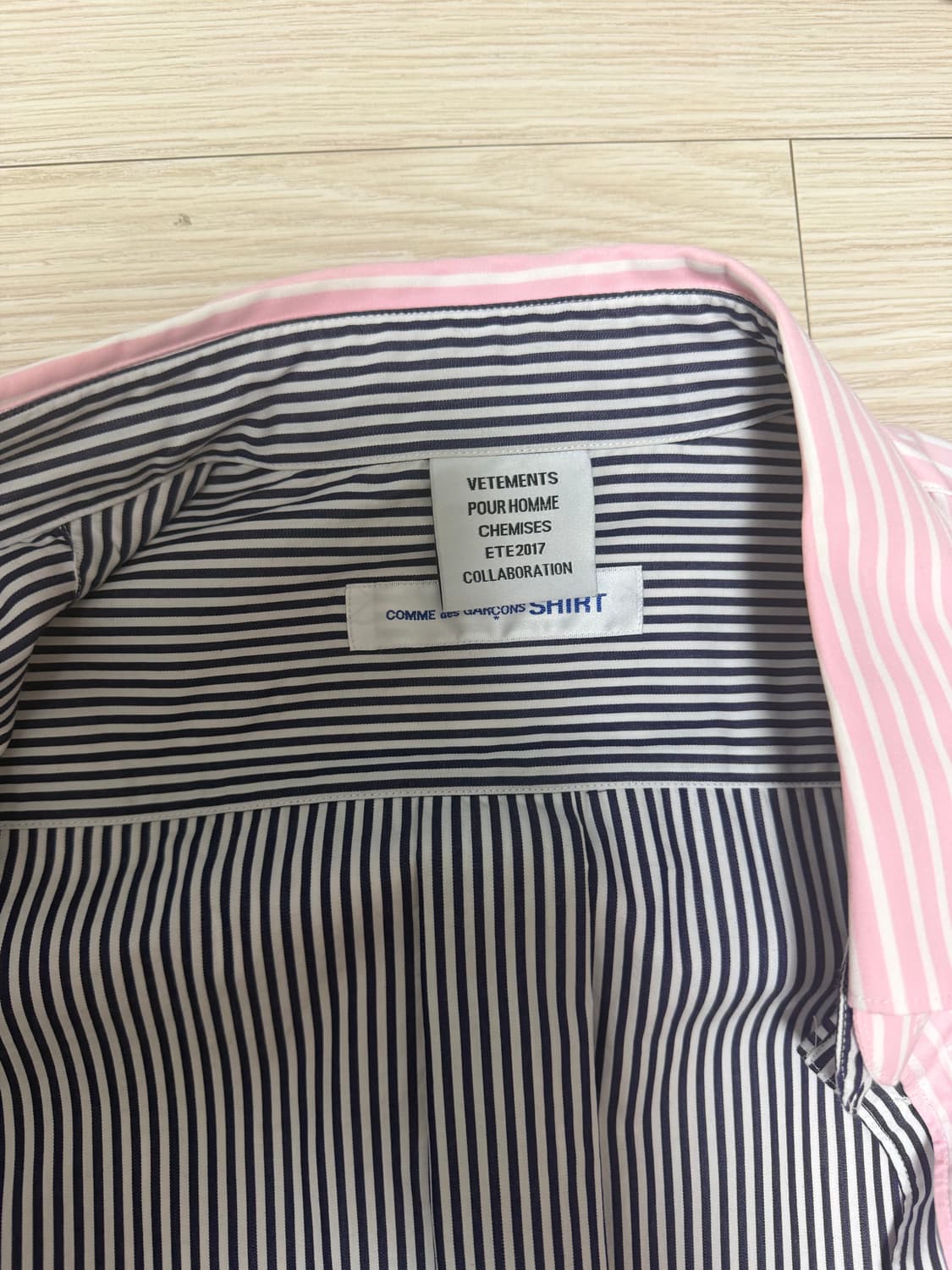 [m] 베트멍 레이어드 셔츠 핑크 네이비 상품이미지2