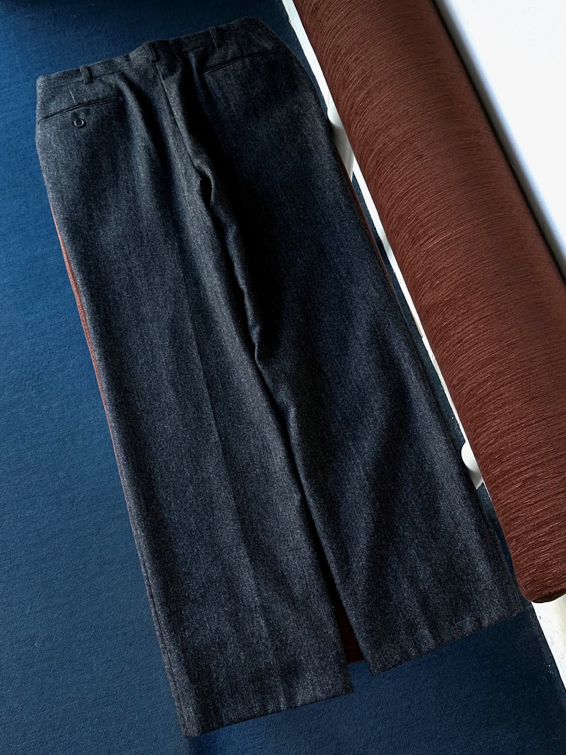 Tweed design no tuck straight slacks 상품이미지5