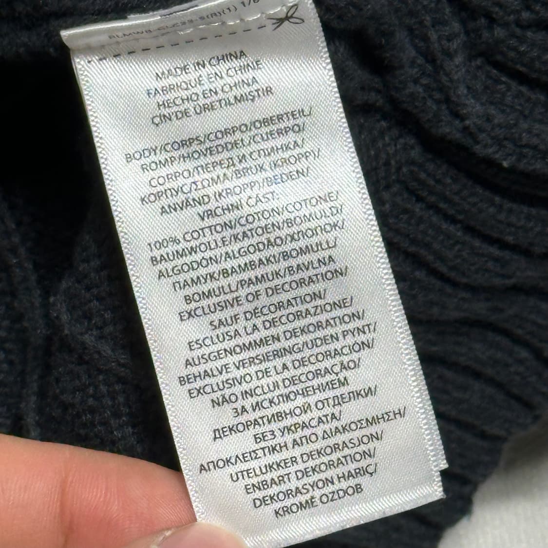 L 폴로랄프로렌 코튼 케이블 블랙 니트 상품이미지5