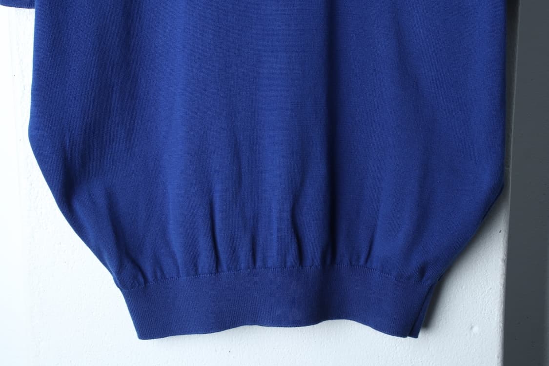 (2XL) 론트 반팔 카라 티셔츠 빅사이즈 니트 블루 무지-H33235 상품이미지4