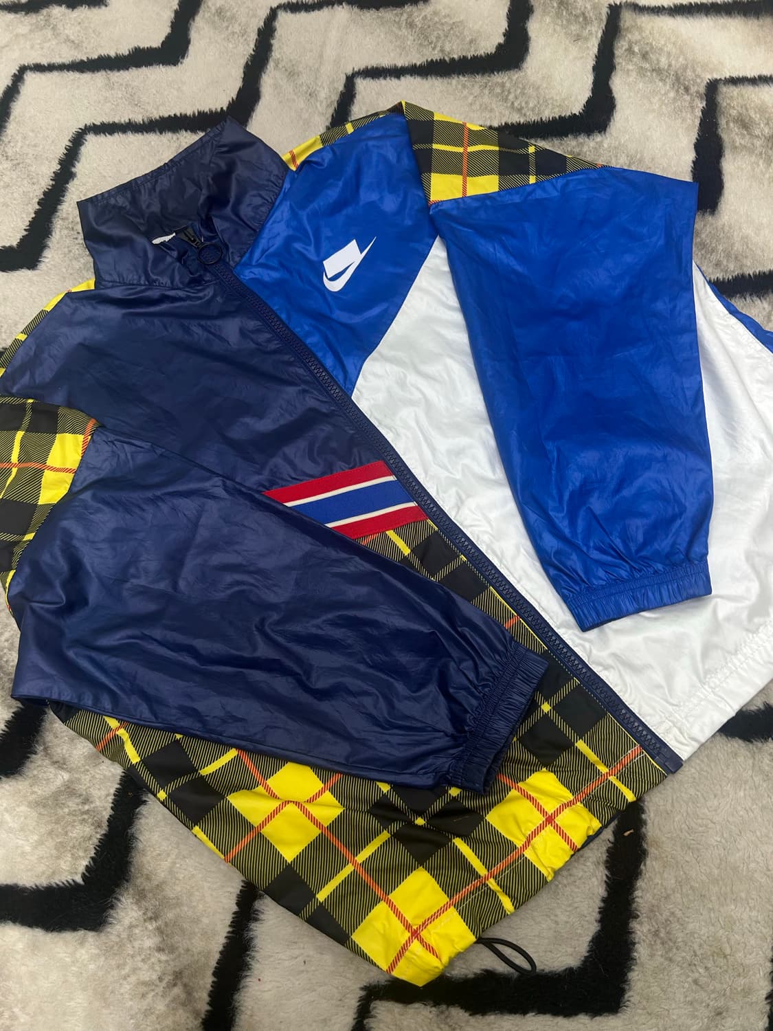 [L]나이키NSW 우븐 체크 멀티컬러 오버핏 바람막이 상품이미지2