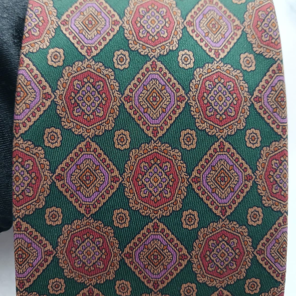 란셀 실크 그린 페이즐리 자카드 넥타이 8.9cm A등급 A18774
 상품이미지6