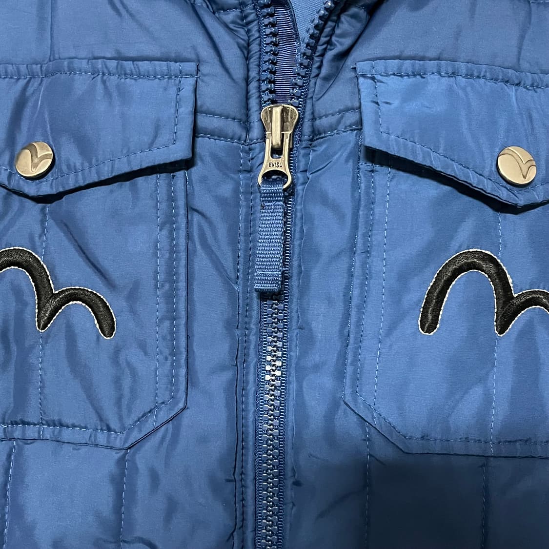 Evisu 블루 퀼팅 자켓 M 상품이미지7