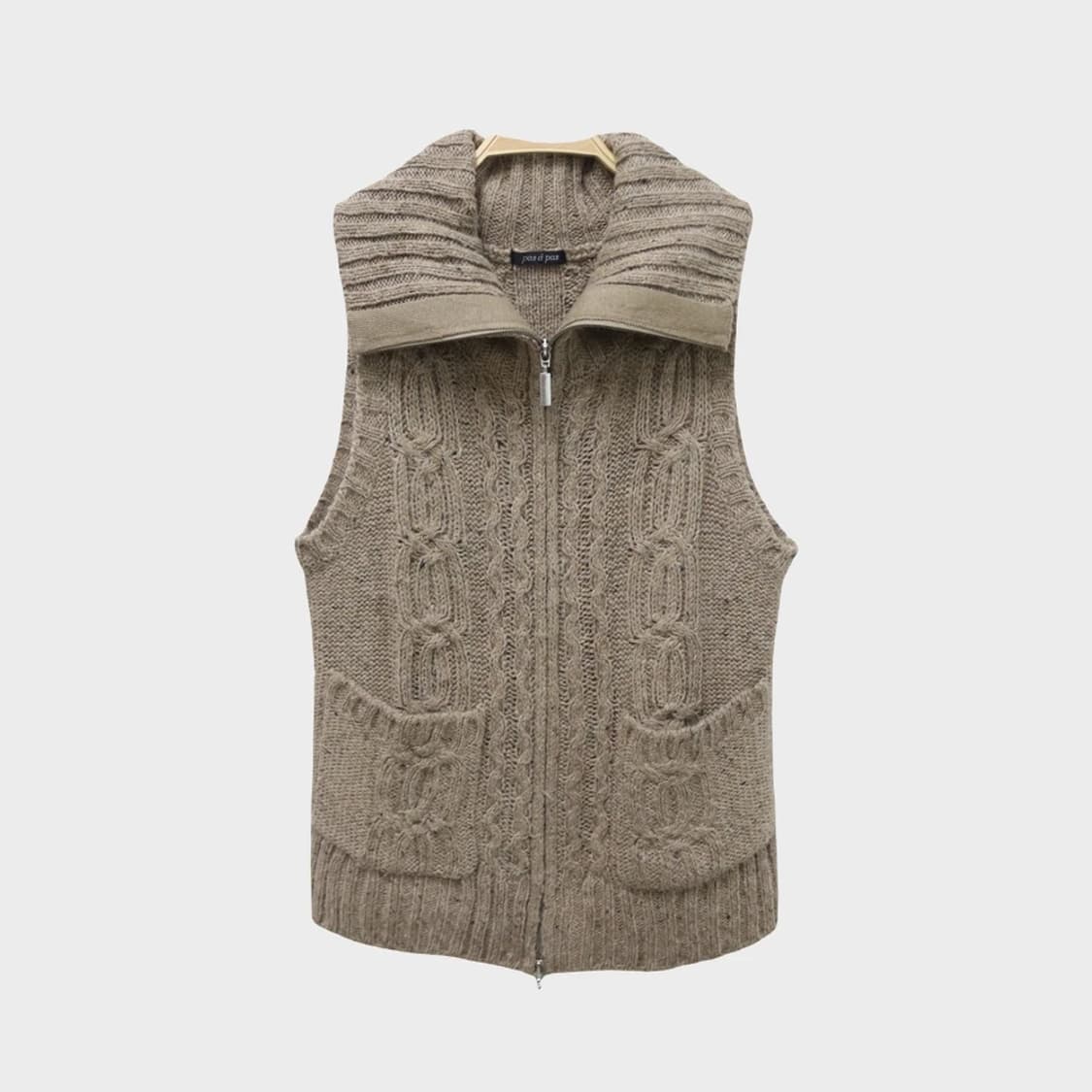 PAS A PAS 꽈배기 니트 베스트 집업 63282 상품이미지1