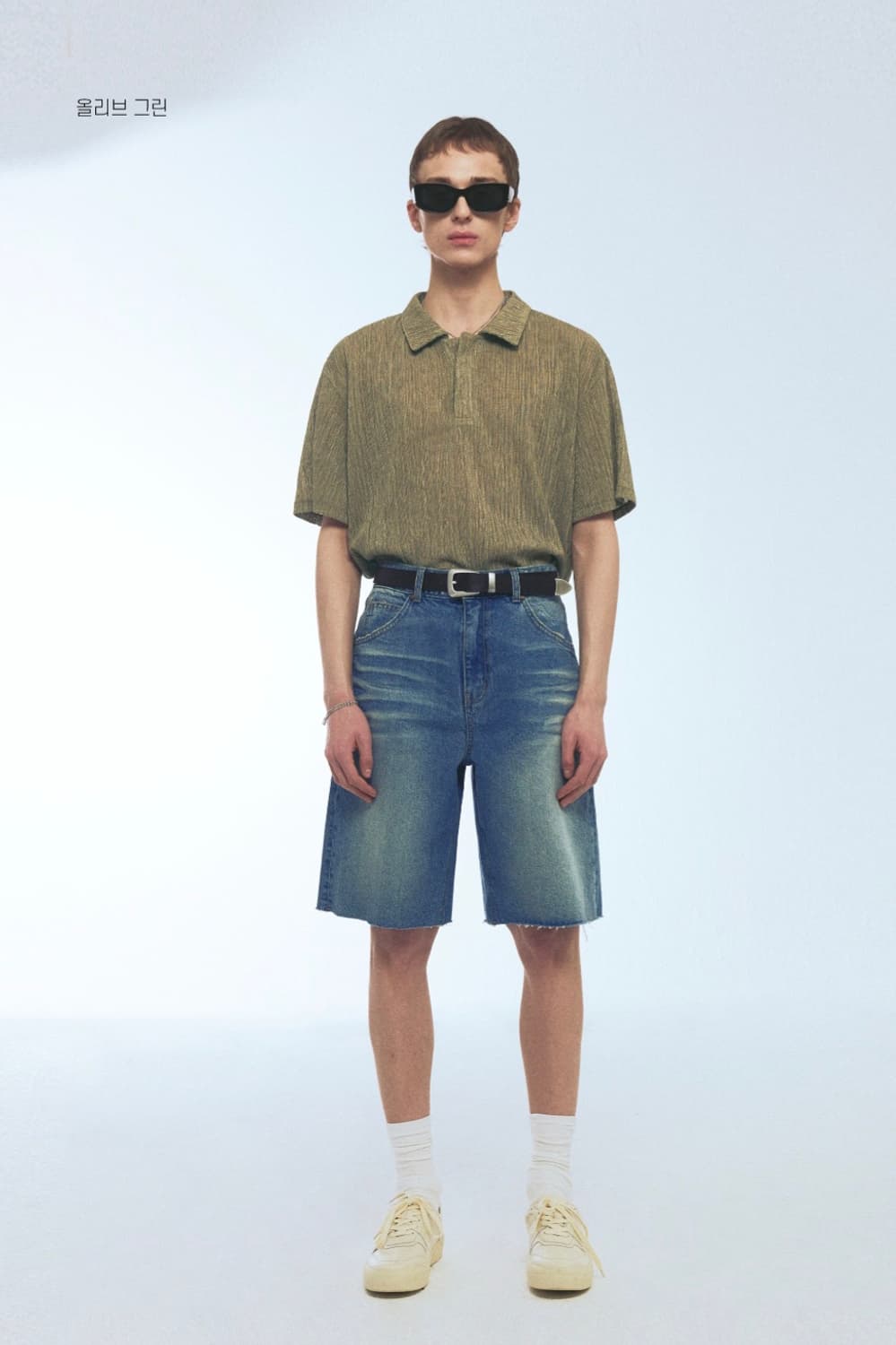 [46] 플리츠 디테일 피케티 올리브그린 상품이미지2