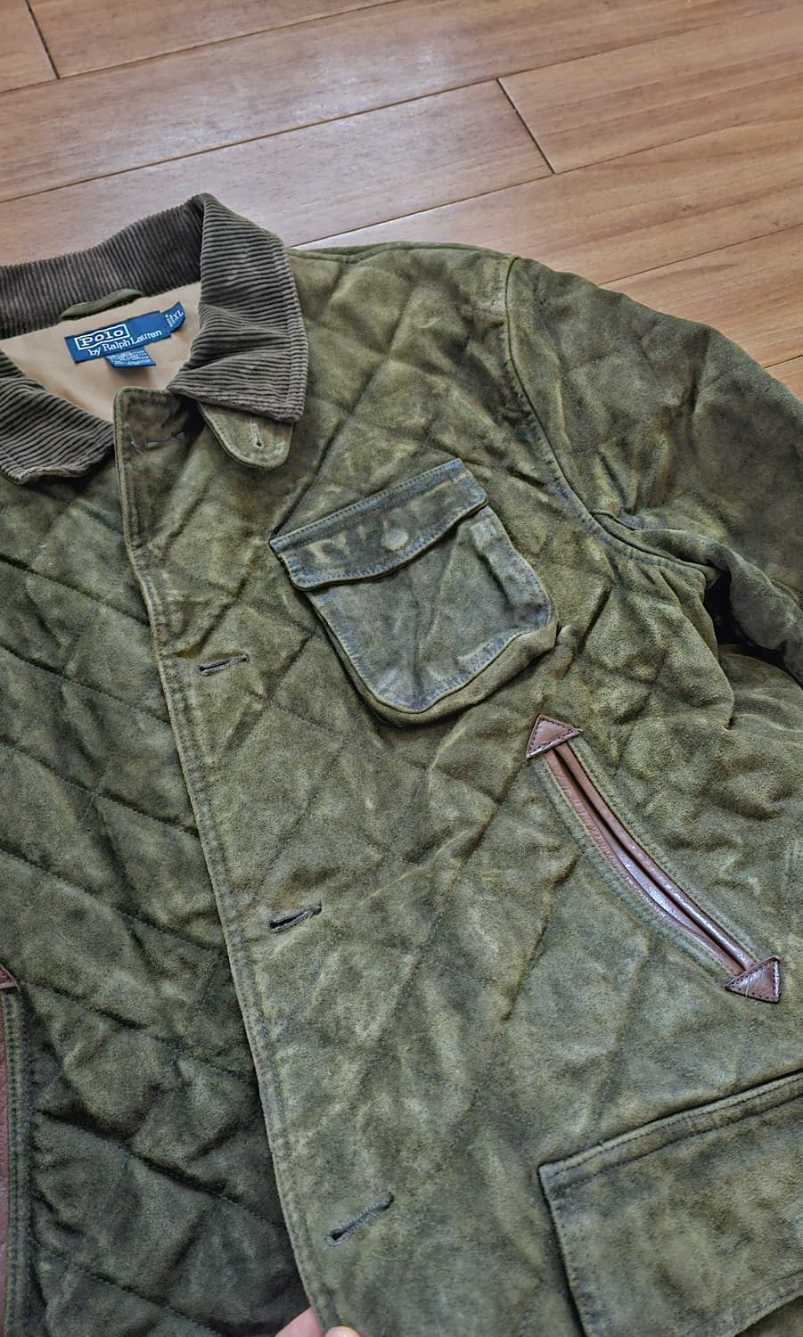 폴로 랄프로렌 오일 왁스 퀼팅 가죽 모호크 XL 사이즈  상품이미지9